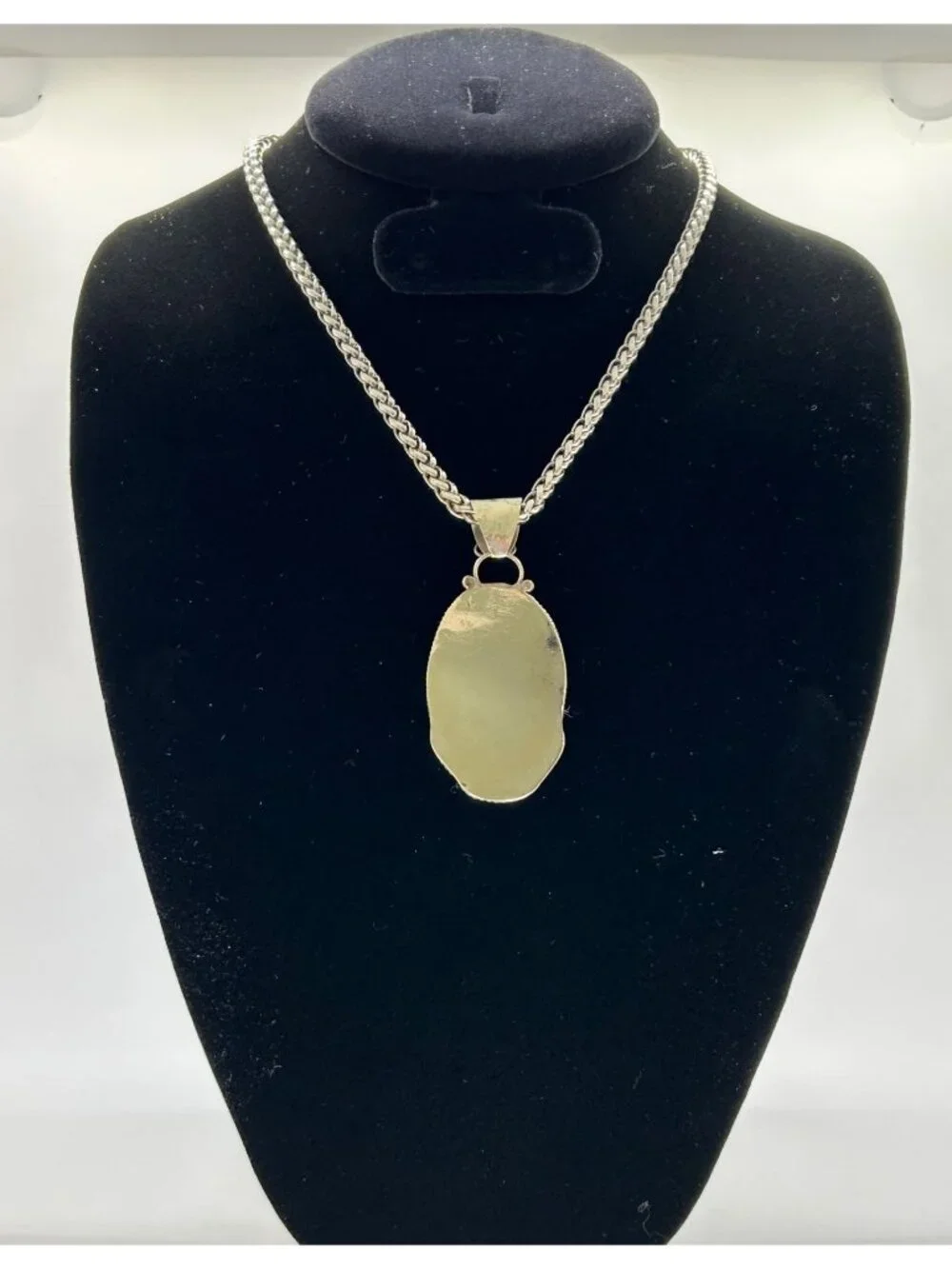 Arganoite Pendant Necklace Silver-tone 2-inch Natural Gemstone Pendant Statement